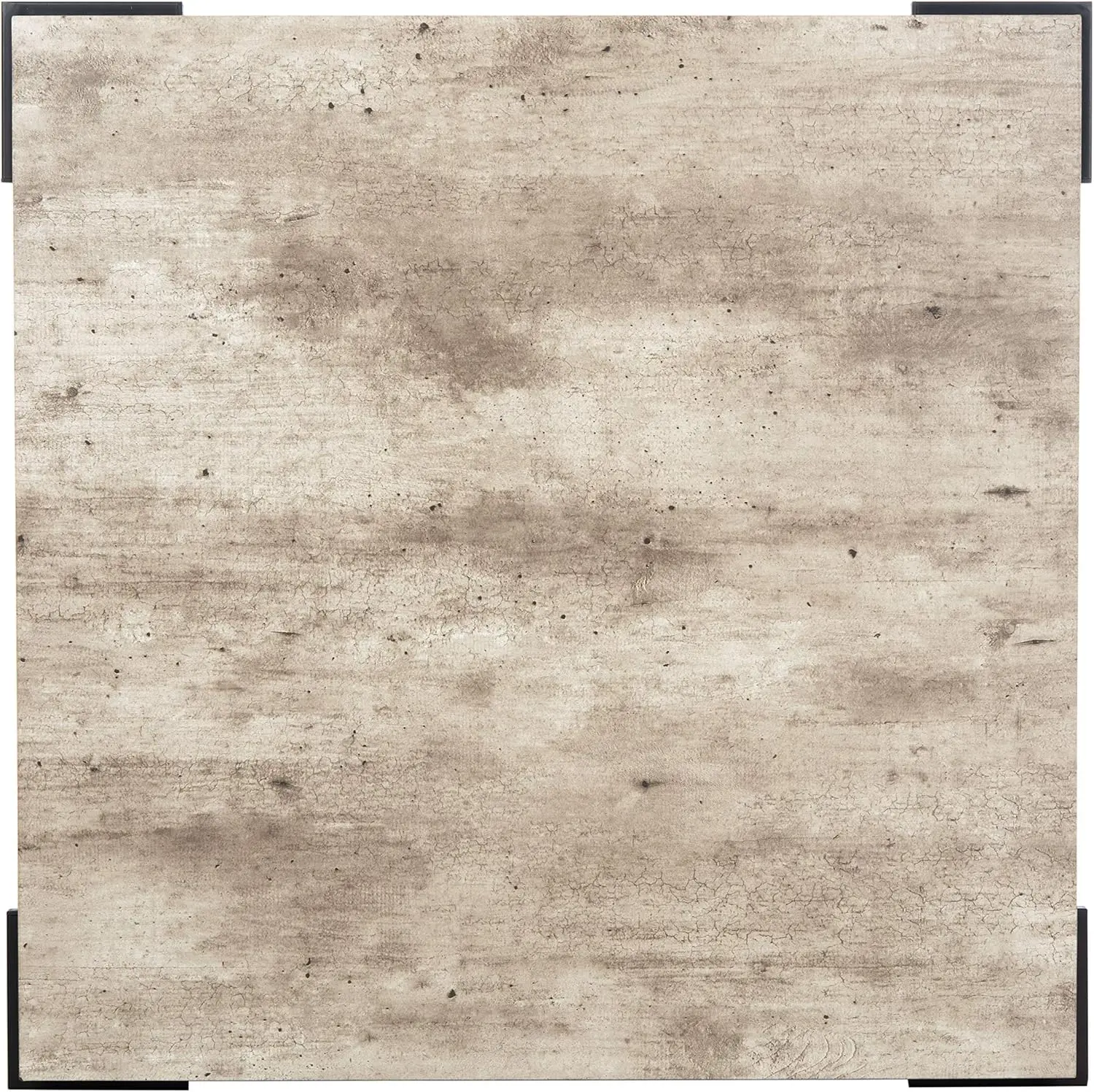 Home Eli Mesa de café rústica, cinza claro e preta, quadrada