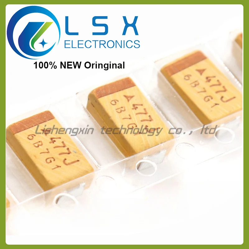 

10-50pcs 7343 D type 6.3V 470UF printing 477J SMD tantalum capacitor