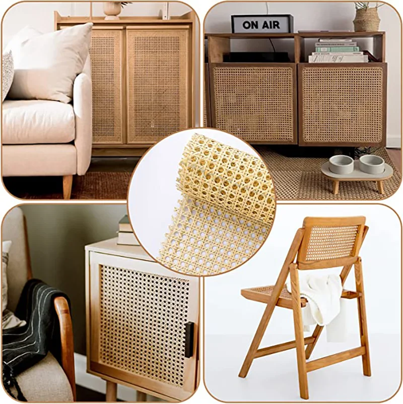 40cm 20-550cm Width coffee PE Plastic Rattan Webbing Roll Cane Wicker Sheet for Chair Table Furniture DIY Repairing Material Hot