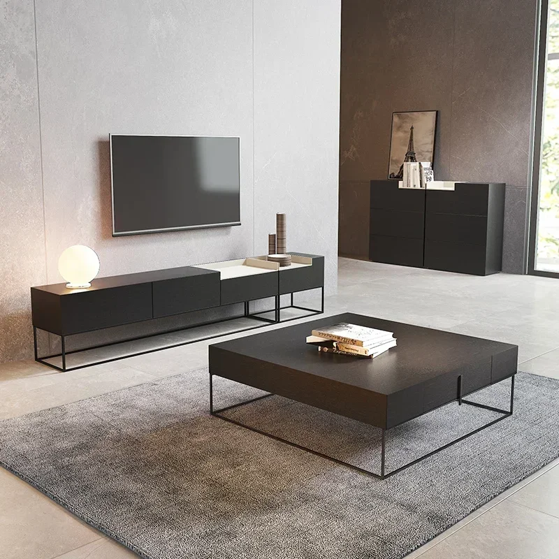 Luxury Center Coffee Tables Makeup Unique Black Low Square Table Designer Cabinets Organizer Couchtisch Lounge Suite Furniture