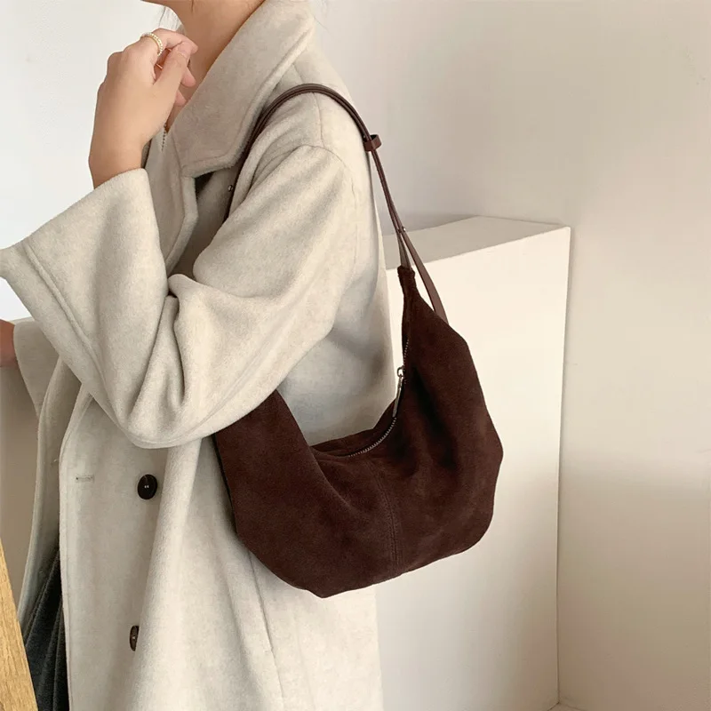 

genuine leather bags for women designer luxury Vintage Large Capacity Matte Dumpling Single Shoulder Crossbody Casual Underarm