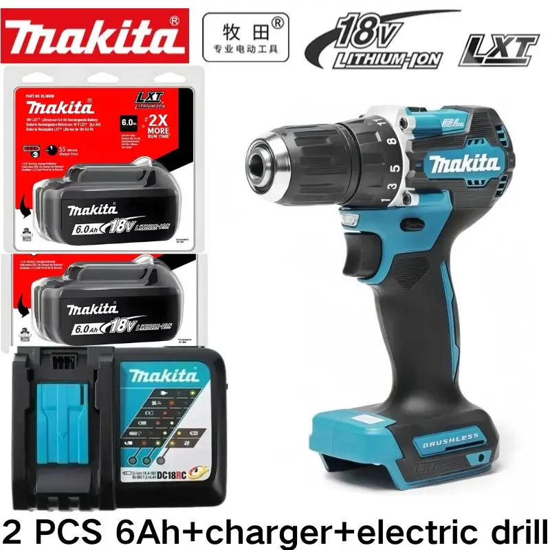 

Оригинальный аккумулятор Makita 6Ач для Makita 18В BL1830B BL1850B BL1850 BL1840 BL1860 BL1815, сменный литий-ионный аккумулятор + электрическая дрель