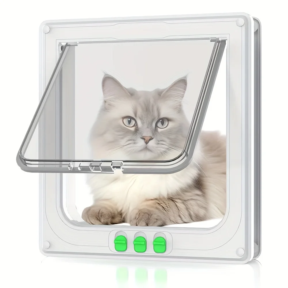 Pet Cat Door, Two-way Entry And Exit Door For Indoor Cats