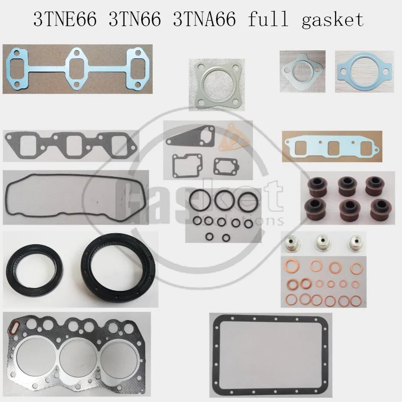 For Yanmar 3TNE66 3TN66 3TNA66  119225-92600 Full Gasket Kit Set  Cylinder Head Gasket