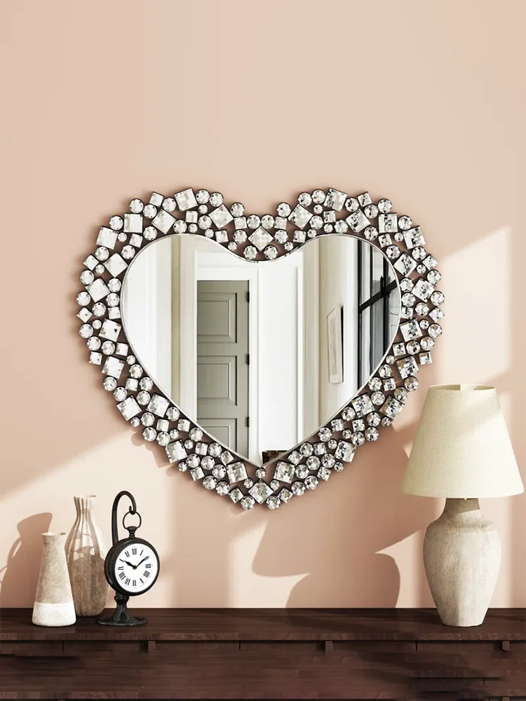 European neoclassical art mirror, round decorative mirror for tabletop, bathroom dressing mirror, wall-mounted mirror