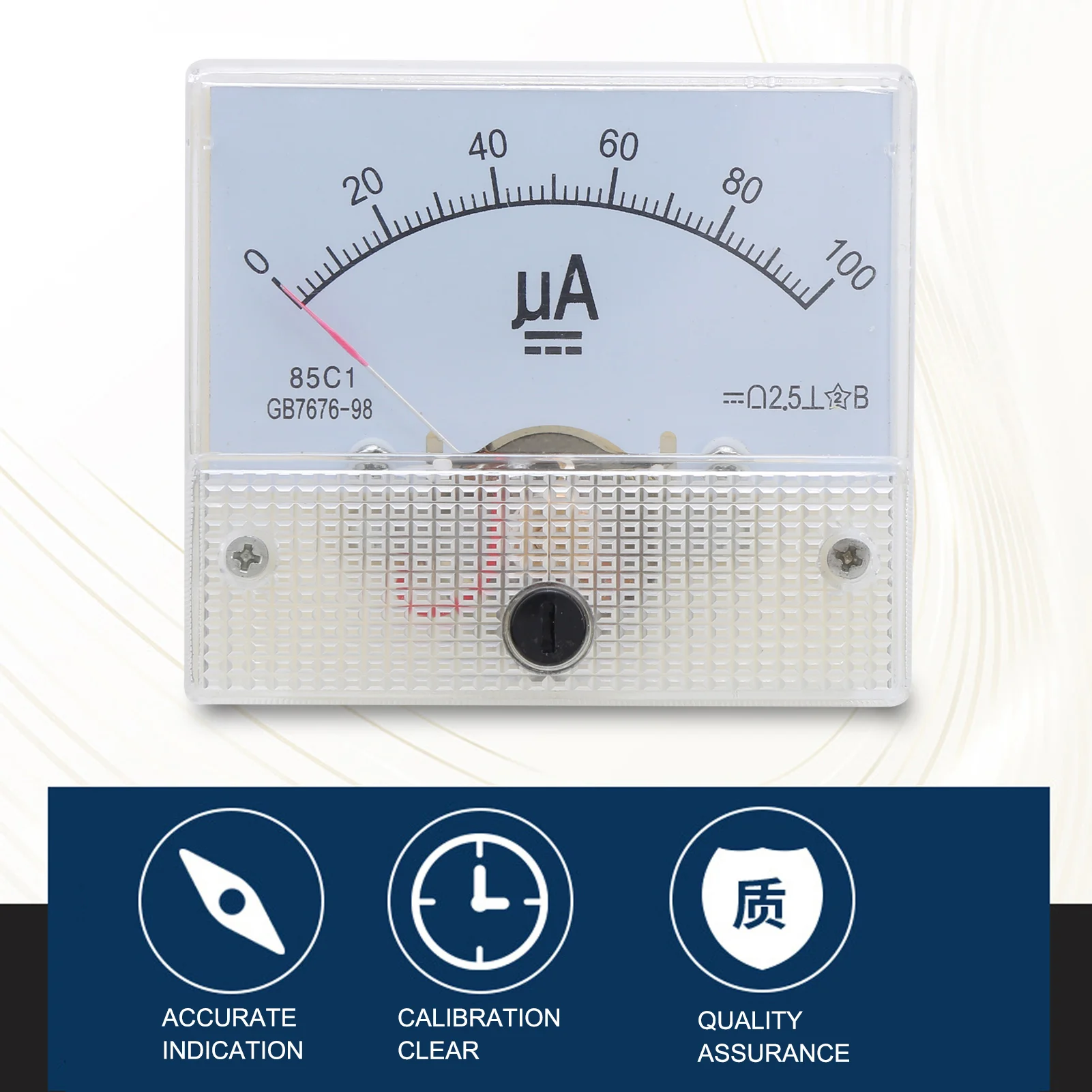 85C1  0~100UA Pointer Type Ammeter Analog Current Panel Meter Measuring Instrument Pointer  Ammeter Ammeter  Current Meter