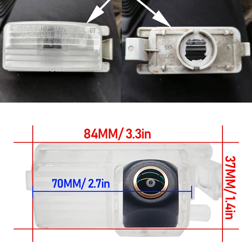 Vehicle Rear View Camera For Nissan Skyline GTR R35 250GT Sentra For Infiniti G35 G37 AHD 1080P 170° FishEye Lens Night Vision