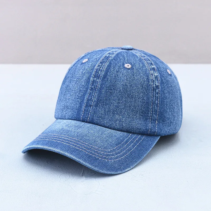 Vintage solid baseball cap Washed denim sports hat Men outdoor snapback hats fishing cap Women sunscreen hats