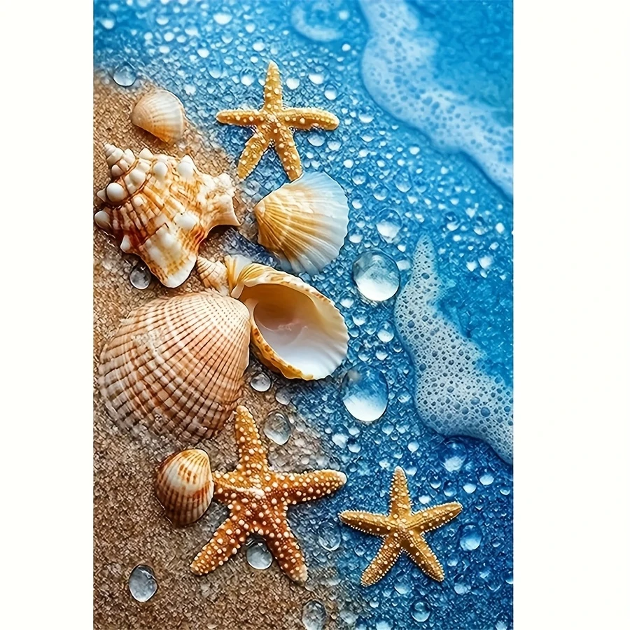 

Пазлы «Голубой океан: Морские ракушки и морские звезды» (500/1000/1200/2000 элементов) – Семейные развивающие игры для игровой комнаты, спальни, домашнего декора