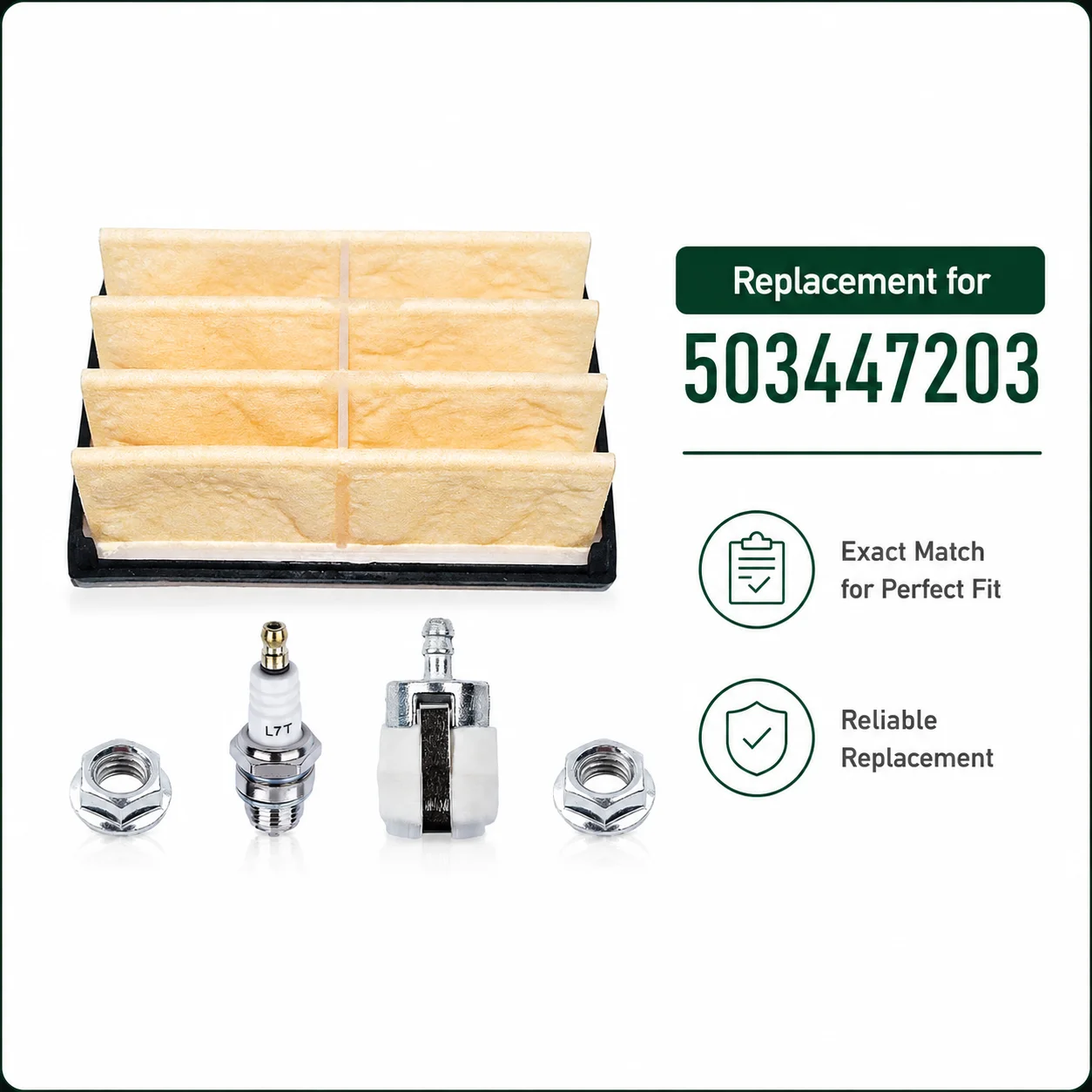 Air Filter + Fuel Filter + Spark Plug + Bar Nuts Kit Replacement For HUSQVARNA 268 272 261 262 Chainsaw 503 44 72-03 503447203