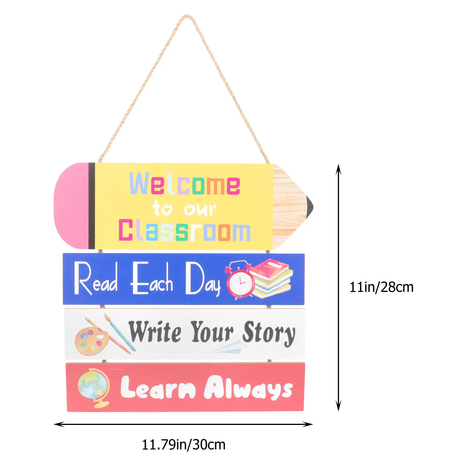 School Season Hanging Wall Plaque Decorative Door Ornament Creative Welcome Board for Home Shop Back to School Decor