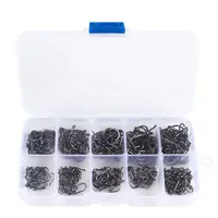 10/50/100/200/300/400/500/600pcs Fishing Hook Set Fishhooks for Saltwater Freshwater Fishing AccessoriesHigh-Carbon Steel Barbed