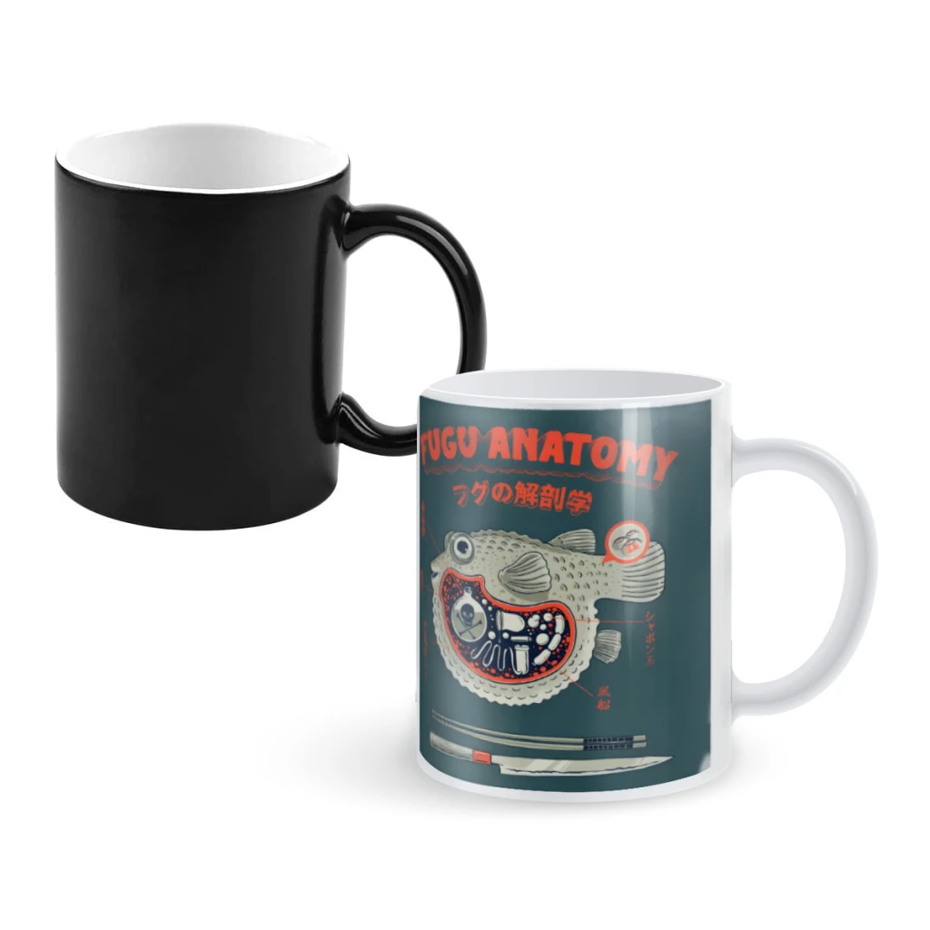 

Pufferfish AnatomyCoffee Mugs And Mug Creative Color Change Tea Cup Ceramic Milk Cups Novelty Gifts