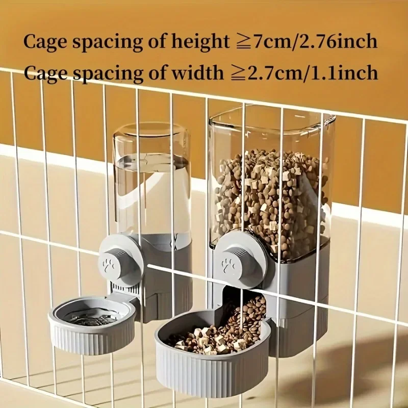 Pet Automatic Feeder and Drinker Hanging Cage Cat and Dog Bowl Gravity Feeding Drinking Set Dog Water Bottle