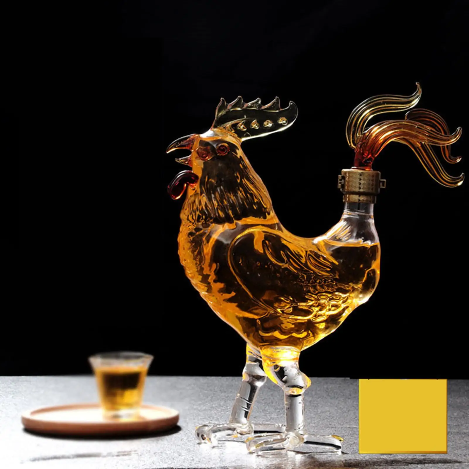

Rooster Design Liquor Decanters Transparent Decoration for Rum Tequila 750ml Whisky Decanter for Xmas Present Bar Holiday Gifts