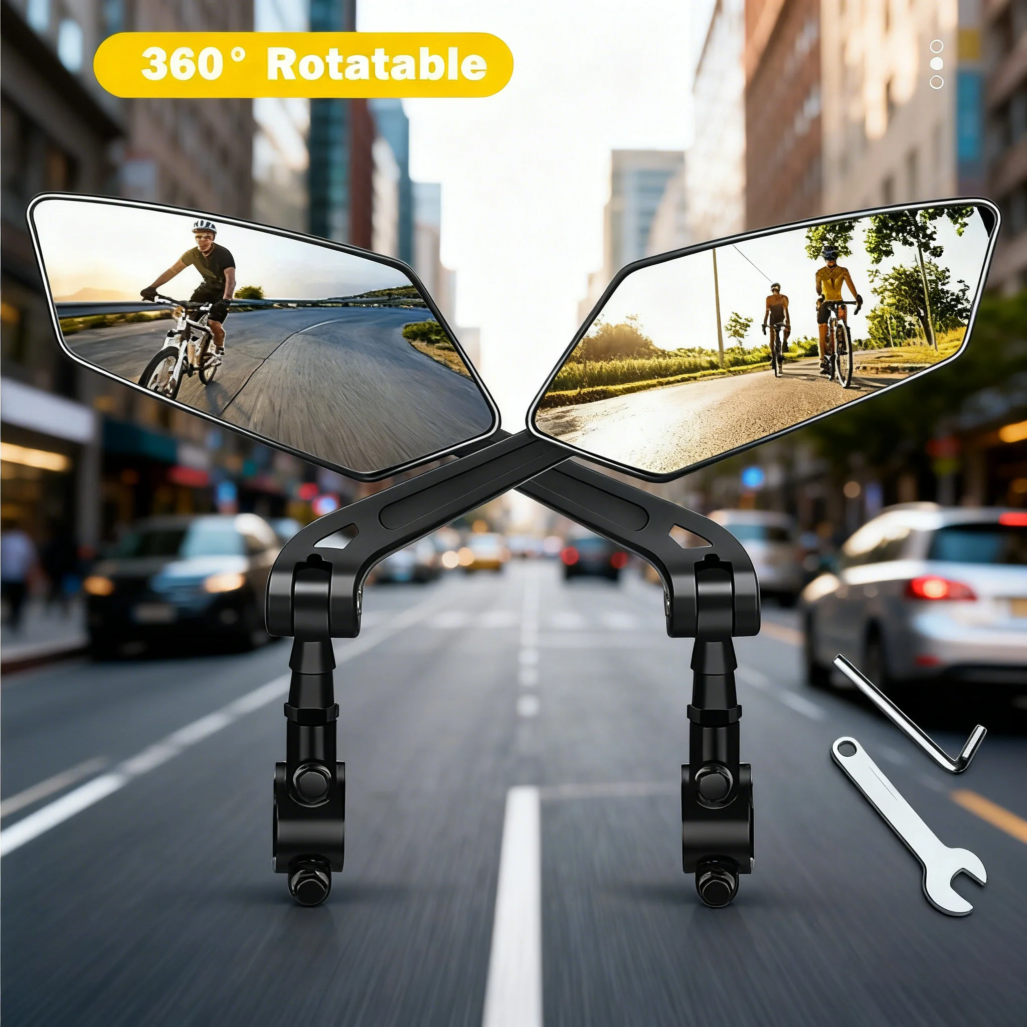 

Одна пара HD велосипедное зеркало заднего вида, водонепроницаемое дорожное зеркало из нержавеющей стали, широкое зеркало заднего вида MTB, аксессуары для велосипеда