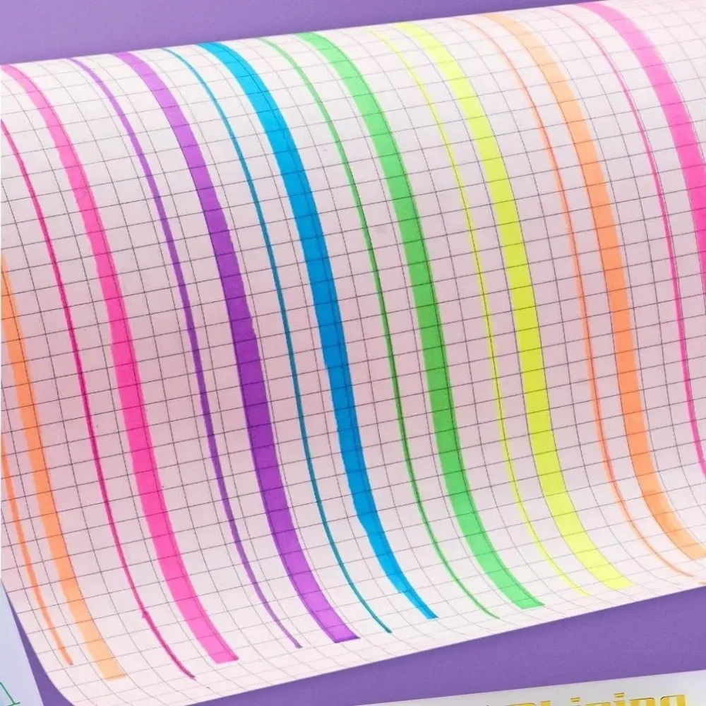 

​ 6-шт. Удлиненная ручка-хайлайтер с широким наконечником, плоская форма с долотом ​ Флуоресцентная ручка Художественные маркеры Doodling