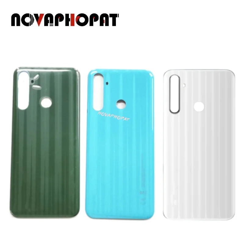 Novaphopat For Realme 6i RMX2040 Battery Cover Back Rear Door Case Back Cover Middle Frame Bazel Housing With Camera Glass Lens