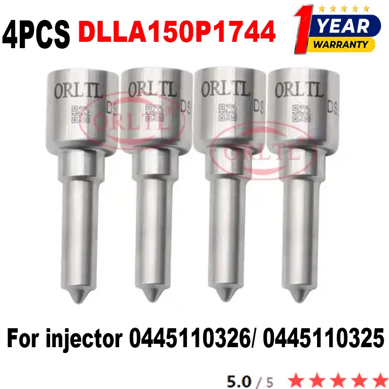 

4PCS For injector 0445110325 0445110326 0445110450 0445110425 Diesel Common Rail Nozzle DLLA150P1744 OEM 0433172067