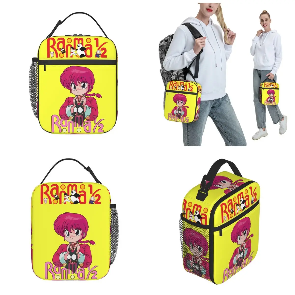 Ranma 1/2 Saotome Pig Insulated Lunch Bag Food Box Portable Thermal Cooler Bento Box School