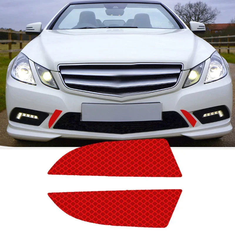 2pcs/set Car Reflector Sticker Scratch Protect Reflective Tape Safety Warning Reflective Car Stickers Car Decoration Accessories