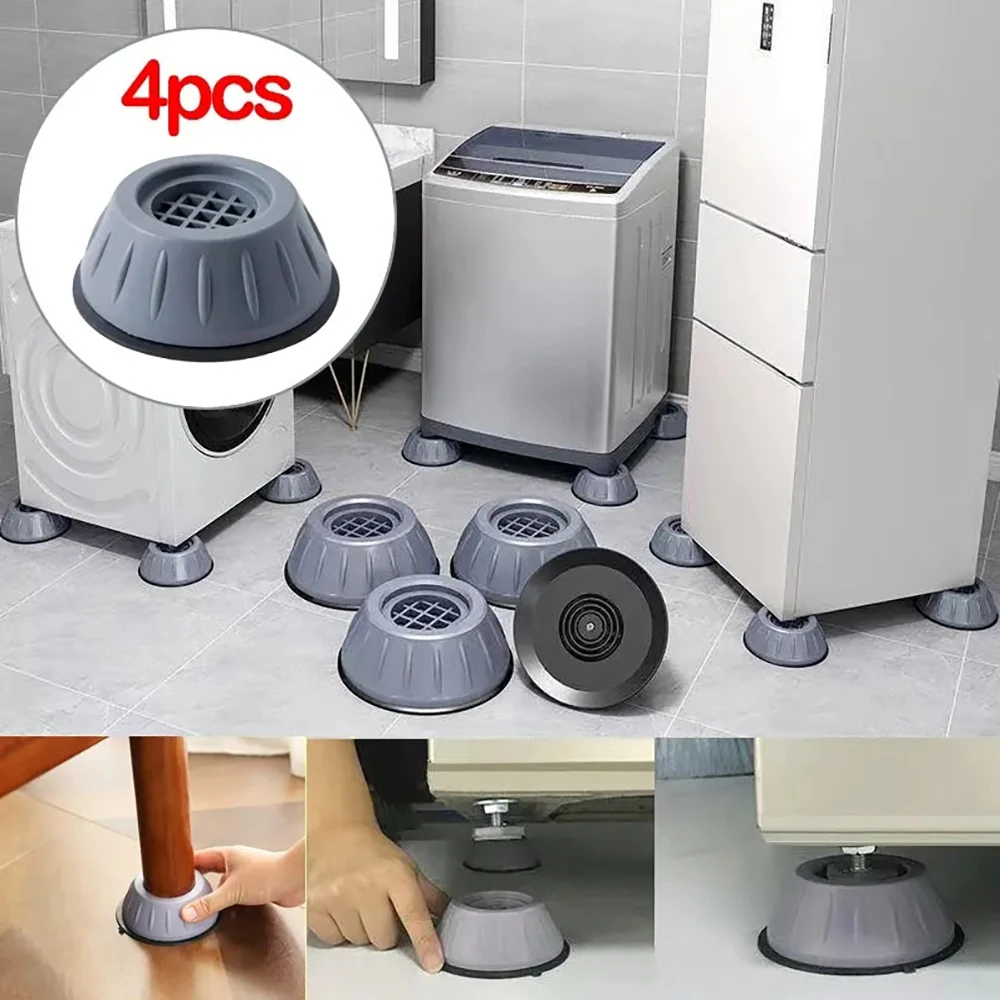 4 Pcs Washing Machine Foot Pads for Anti-Vibration Anti-Walk, Noise Reducing Anti Slip Anti Vibration Rubber Washing Machine Fee