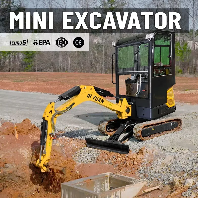 Customized Mini Excavator Orchard 1.2 Ton Mini Digger EPA Euro 5 Cab Mini Excavator Factory Price
