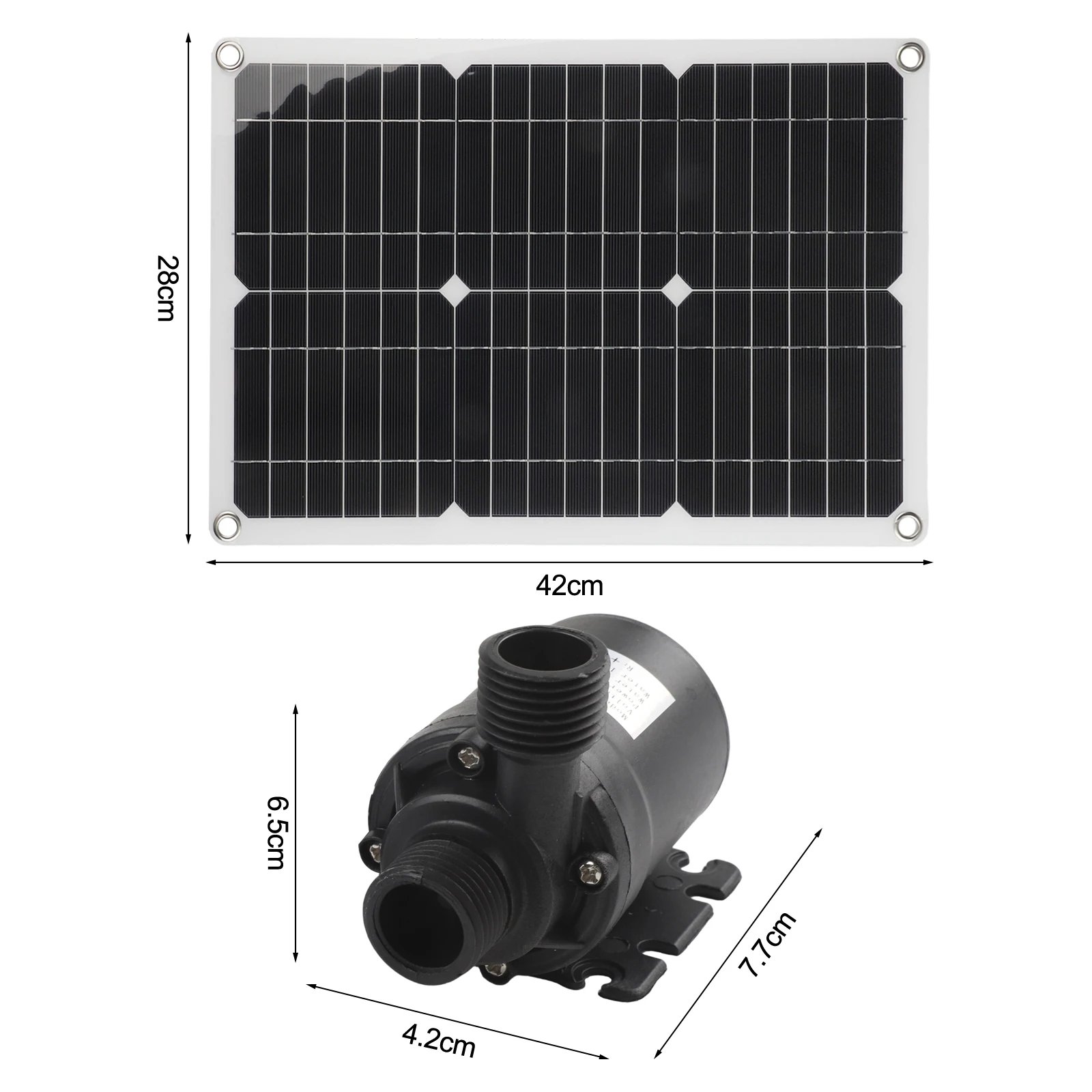 Fountain Pump Brushless Water Pump Outdoor Water Features 20W Solar Panel Easy Installation Low Noise Operation