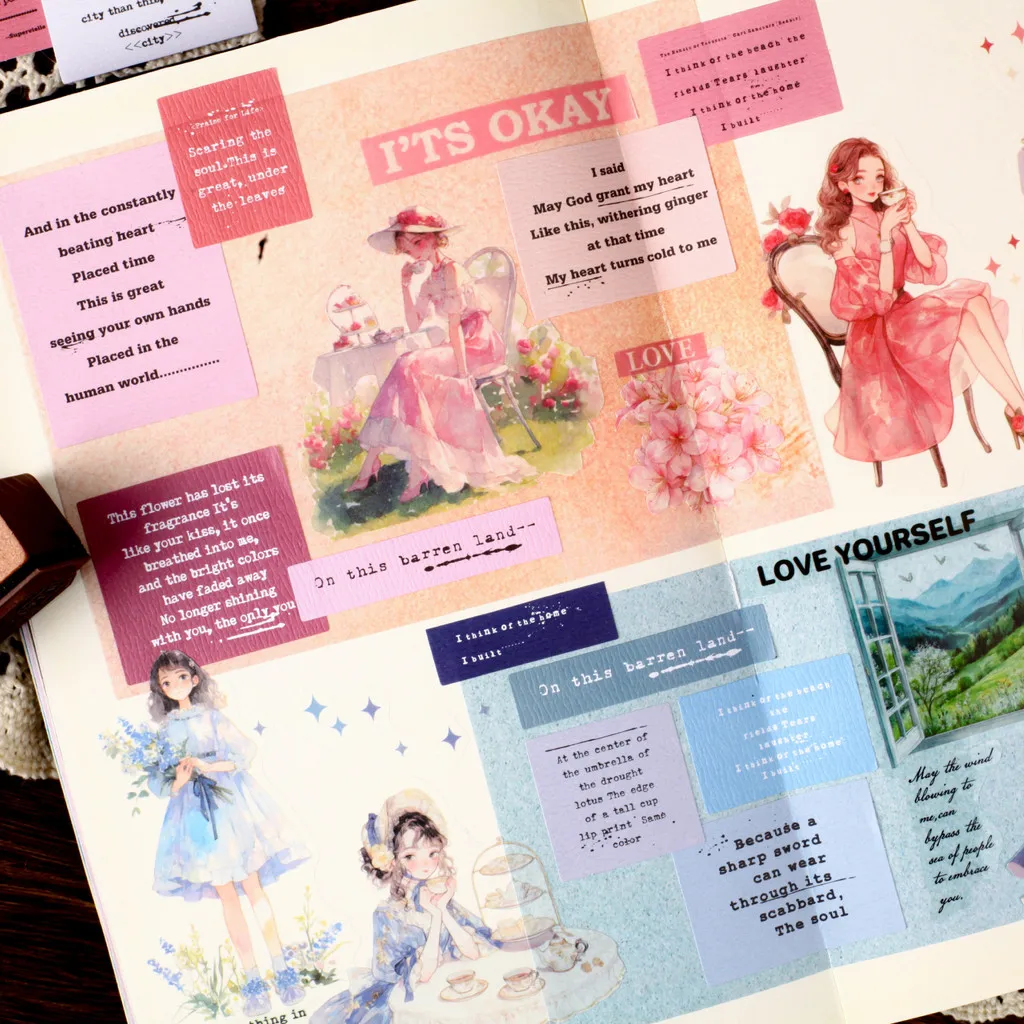 20 Pcs Motivational Quote Stickers Inspirational Vintage Journaling Stickers Scrapbook Sticker for Planner Junk Journal