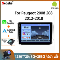 Android 14 For Peugeot 208 2008 2012-2018 Car Radio Multimedia Video Player CarPlay Auto Stereo GPS Navigation Head Unit Wifi 4G