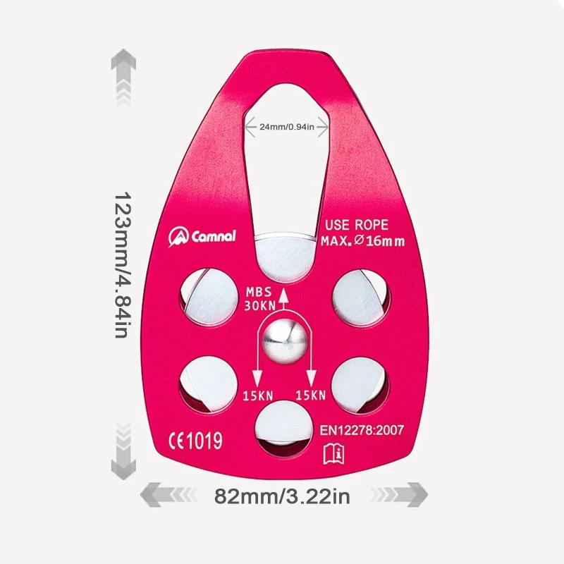 Imagem -06 - Polia Corda Escalada Multiuso 30kn Aviação Alumínio Balanço Polia Escalada Resgate Montanhismo Aparelhamento
