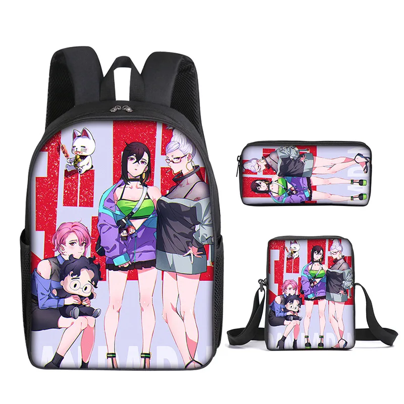 شعبية الشباب الجدة بارد Dandadan 3D المطبوعة 3 قطعة/المجموعة طالب حقائب السفر كمبيوتر محمول Daypack حقيبة الظهر حقيبة الكتف مقلمة