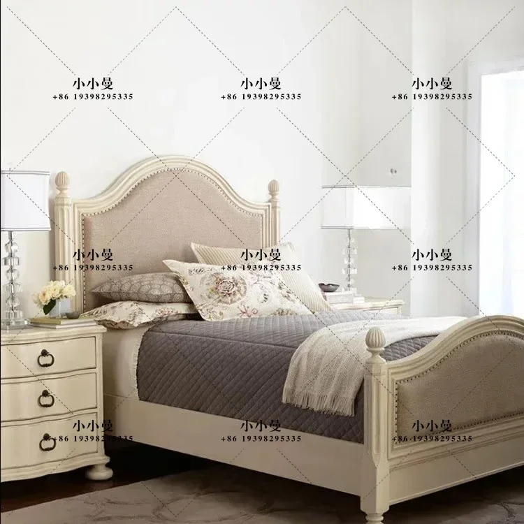 American country full solid wood bed, double bed 1.8 meters furniture modern simple Nordic bed 1.5 wedding bed princess