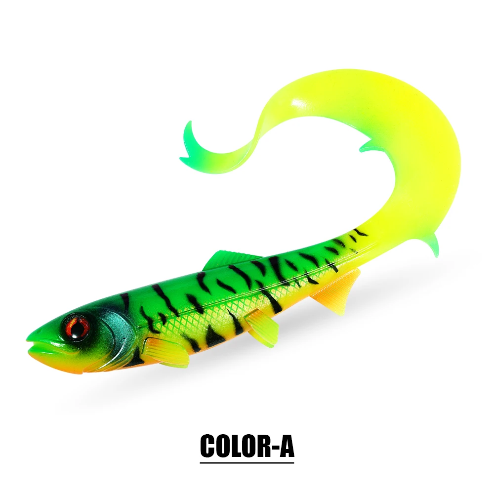 Spinpoler 17.5 cm 22 cm Firebomb Lange Golvende Staart Grub Zachte Swimbait Vissen Lokken Grote Snoekbaars Aas Zander Meerval visgerei