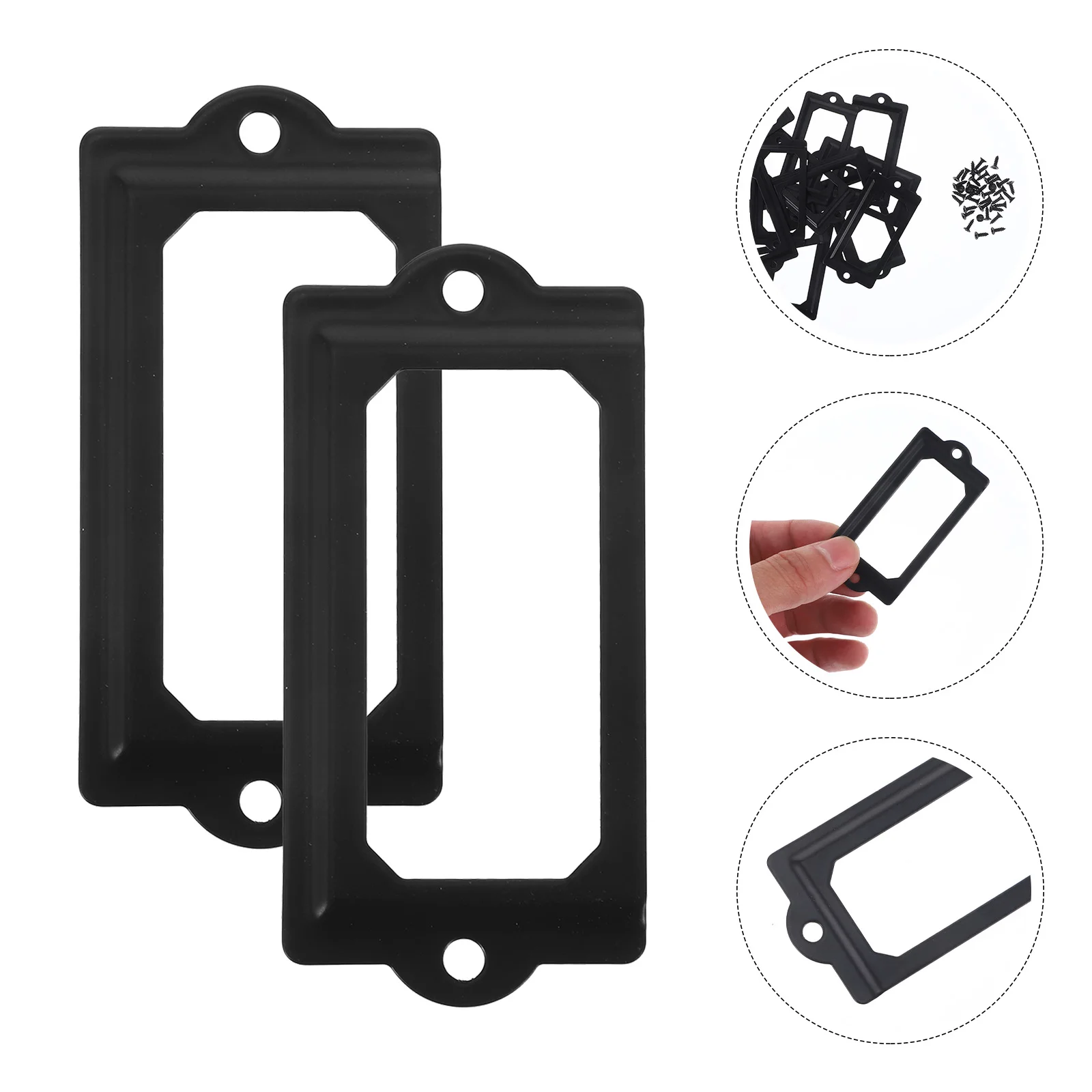 

Business Card Decorative Frame Desktop Name Tag Holder Black Iron Drawer Frames