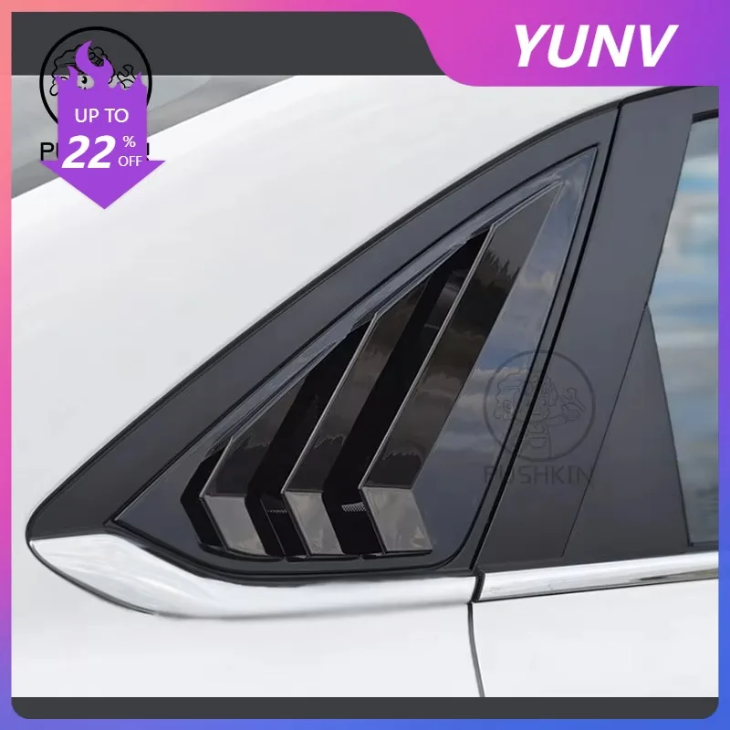 YUNV Car Styling Rear Window Side Spoiler Cover Trim Sticker ABS Carbon Fiber For Geely Emgrand 4th 2022 2023