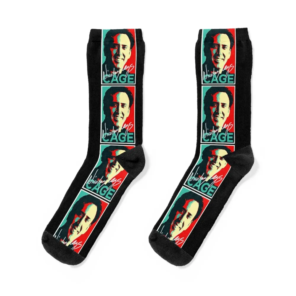 

Nicolas Cage Signature - Nicholas Cage - Nick Cage - Nic Socks sport christmass gift halloween Man Socks Women's