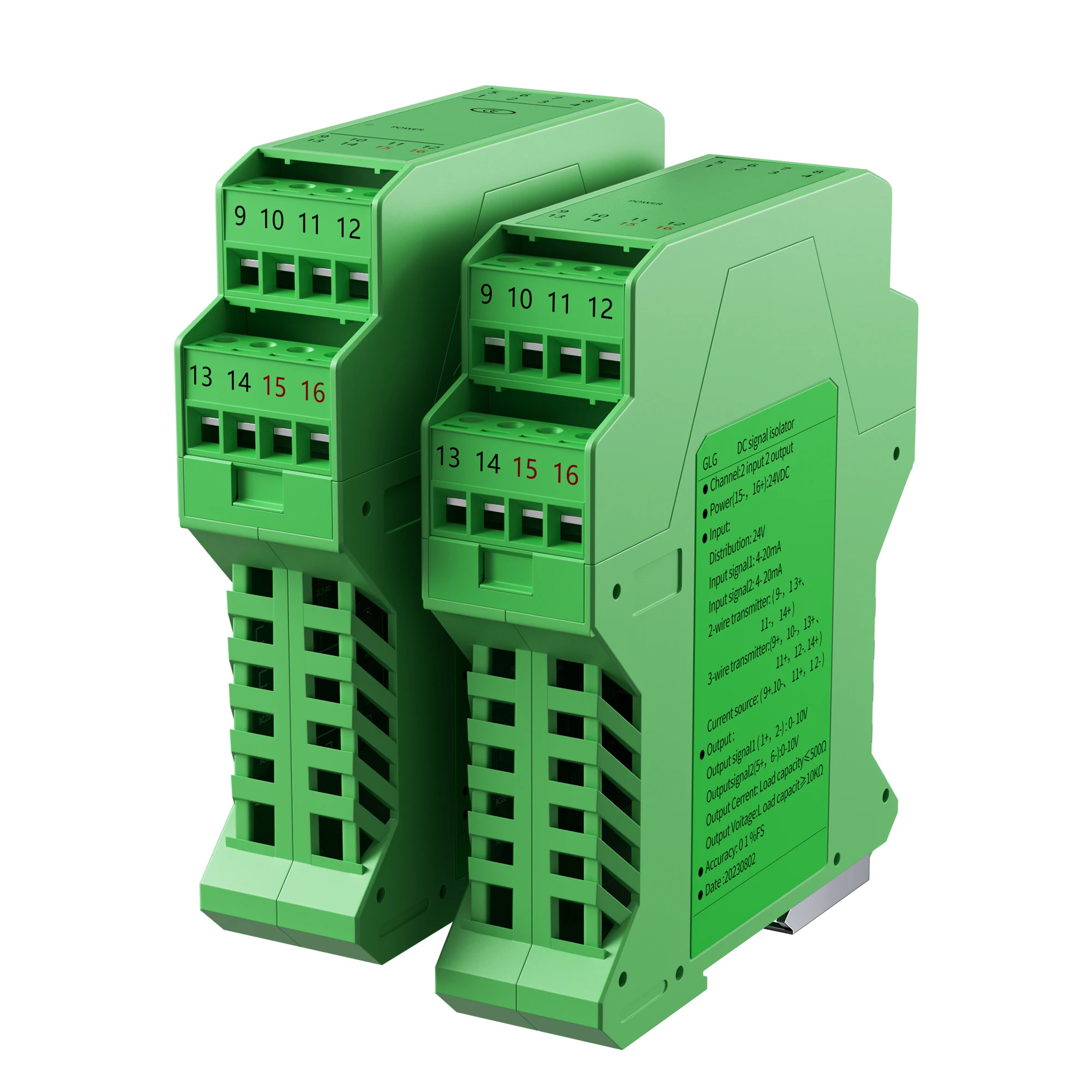 4-20mA to 0-10V 0-5V Signal Isolator DC24Vs Analog Signal Isolator 1 In 1 Out Signal Converter 4-20mA to 0-5V 0-10mA 0-20mA