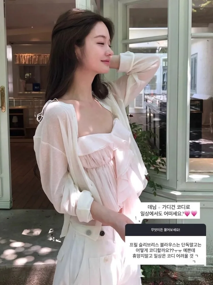 

Pure Knitted Open Cardigan Women's Single Button Sun Protection Top Slim Fit Casual Sle round Ne ort Length Long Sve