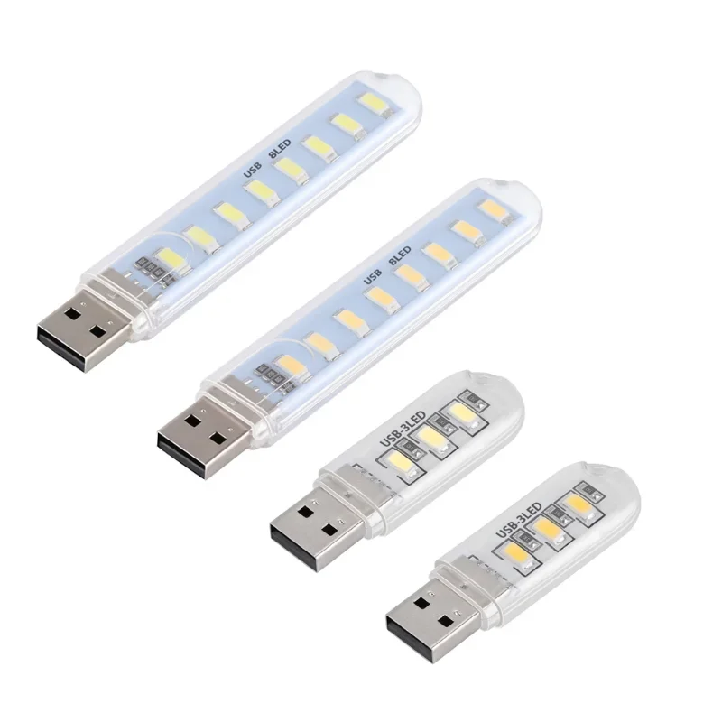 20Pcs/Set USB Plug LED Mini Book Lights Bedroom Night Light Decor Light Portable Reading Desk Lamps for Laptop Keyboard Lighting