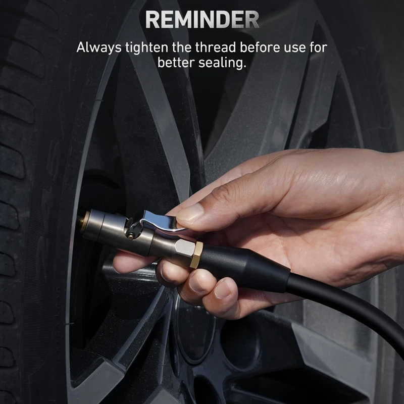 【Last-Chance!】Air Chuck Open Flow Double Jaws Lock on Tire Chuck with Clips for Inflator Gauge Compressor Accessories