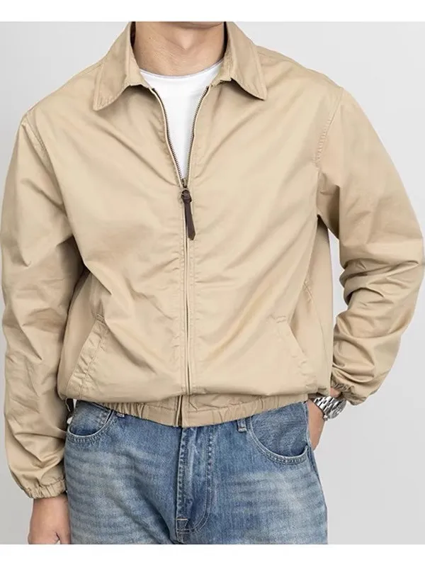 

Men's Casual Cotton lin Jaet Spring Autumn Seasonal Thin Outerwear Faionable Urban Sle Stand Fit Busin Casual