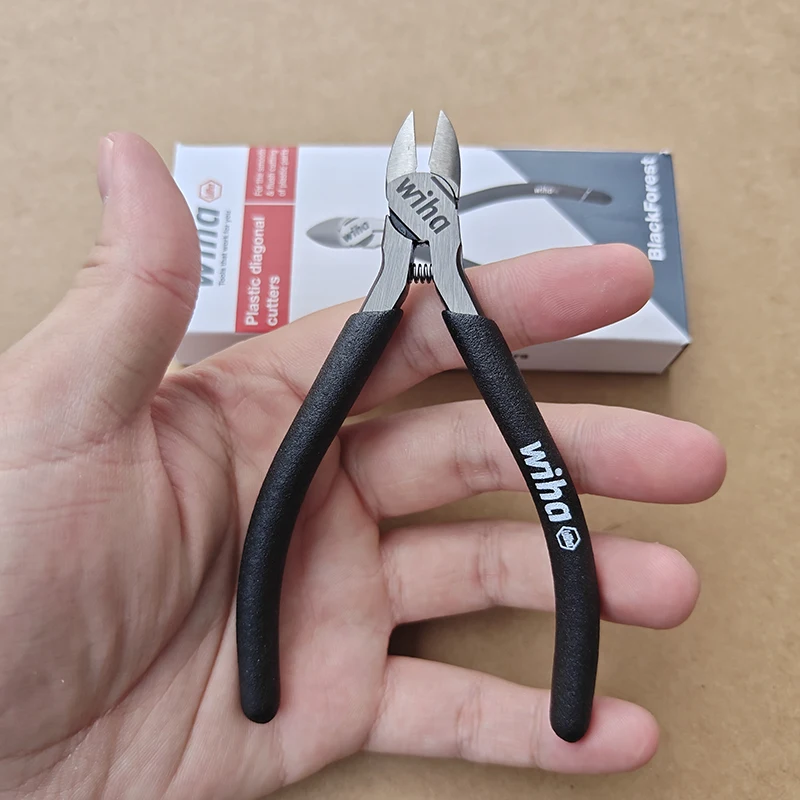 Wiha 45965 Plastic Diagonal Cutters Flush Side Cutting Pliers Mini Precision Nippers for Model Craft