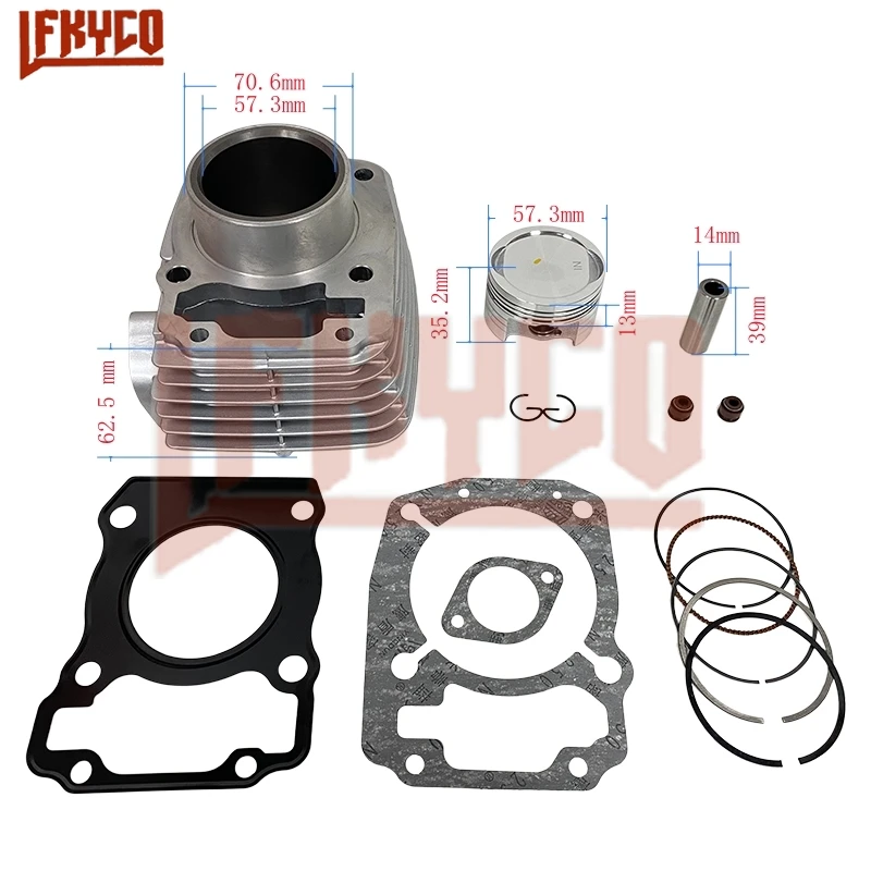 Motorcycle 57.3mm Engine Parts Cylinder Piston Kit 150CC Motor for Honda XR150 CBF150 KTT150 Cargo 150 Titan 150 GL150 Motoblock