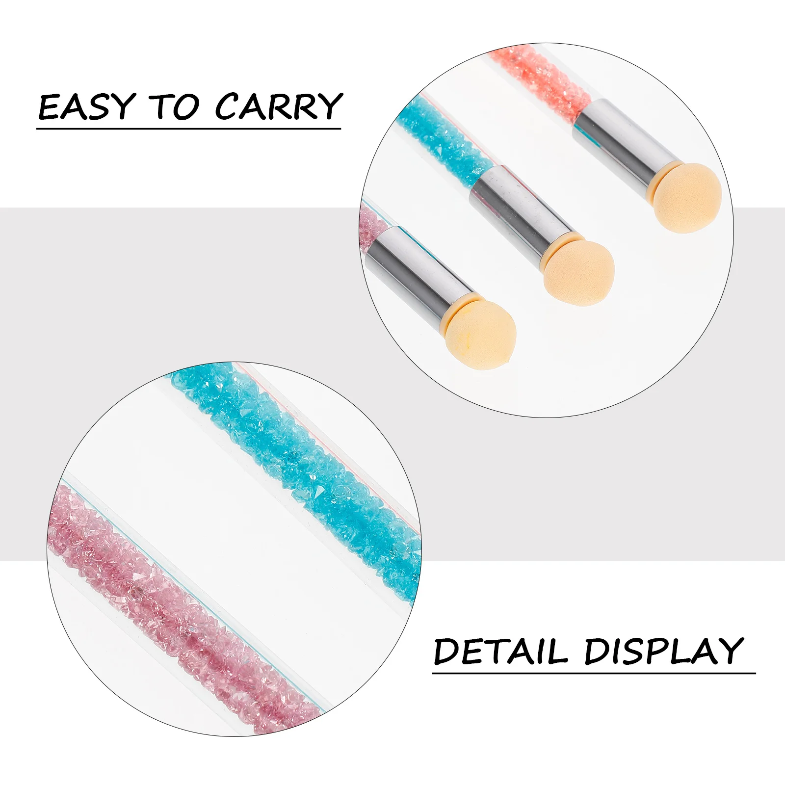 

3Pcs Smudge Pen Dual Sponge Brushes for Manicure ABS Gradient Glitter Washable Replaceable Nail Art Tool Gradient Brush