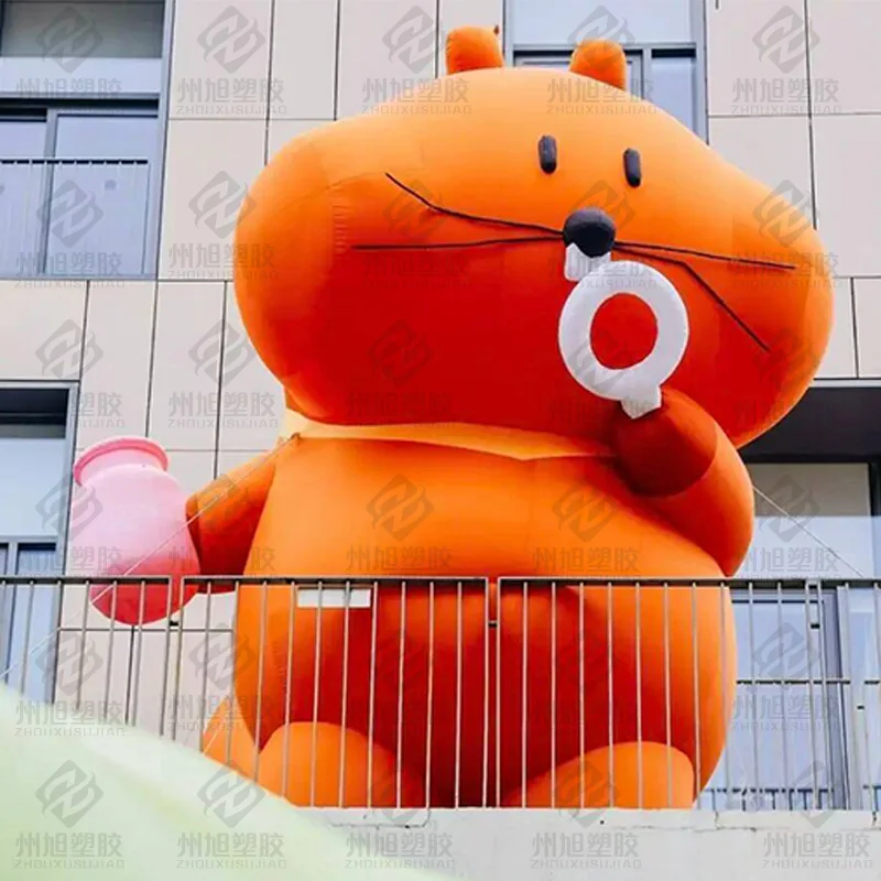 Inflatable bubble-blowing squirrels with blowers, animal-based air models, outdoor activity decoration props