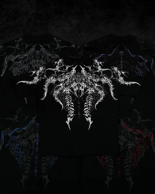 

Gradual Change Graffiti Skeleton T-Shirt Mens Hip Hop punk Streetwear Cyberpunk Rave Party Style Unisex Casual Tee