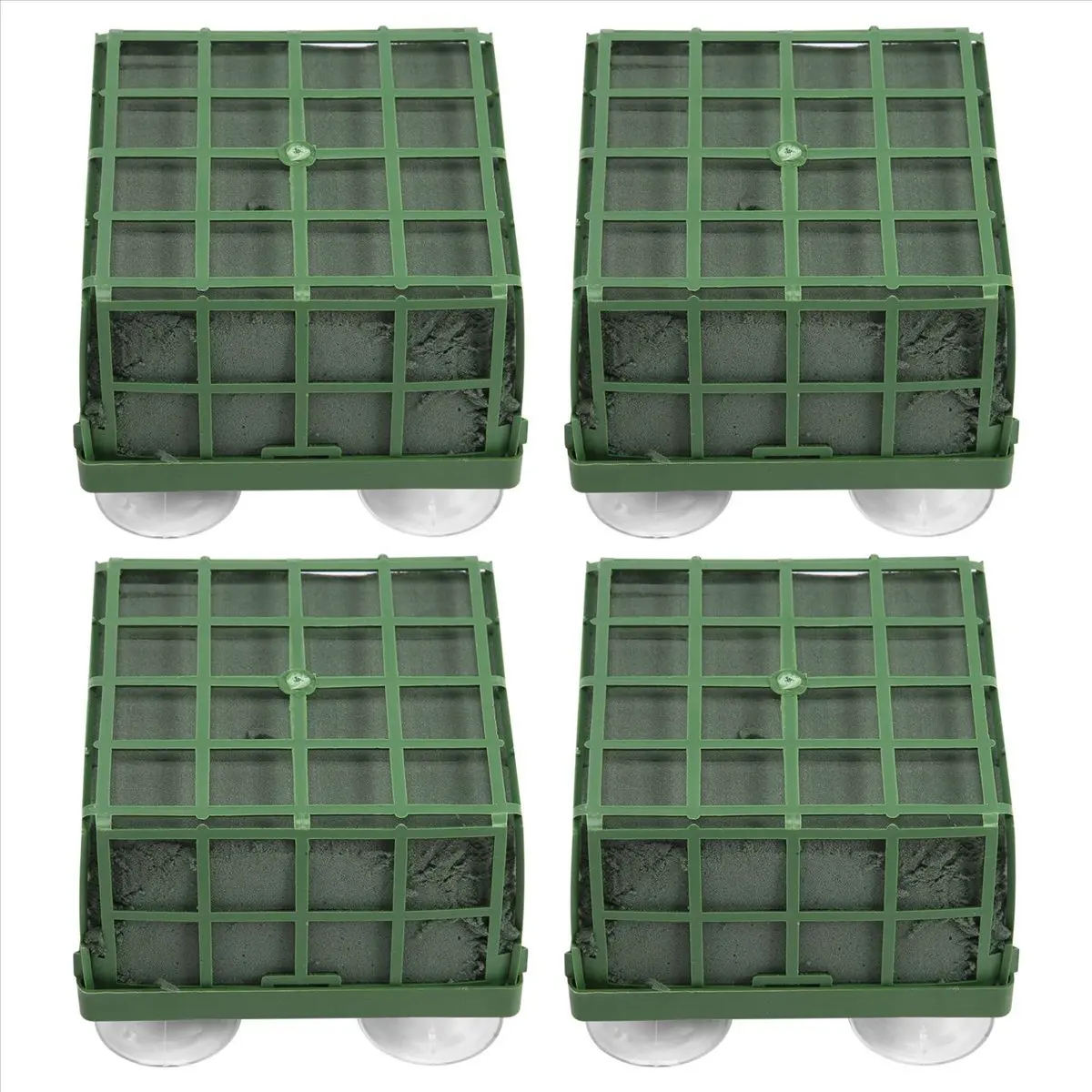 【HOT N07R】 4Pcs Floral Foam Cage Flower Holder with Floral Foam and Suction Cup for Wedding Table Centerpiece Floral Arrangement