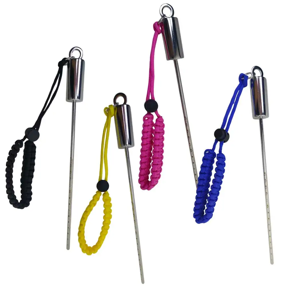 Palo de señalización de buceo de acero inoxidable de 31 cm, sonajero para tanques de buceo, dispositivo de señalización para buceadores, puntero para naves hundidas y cuevas