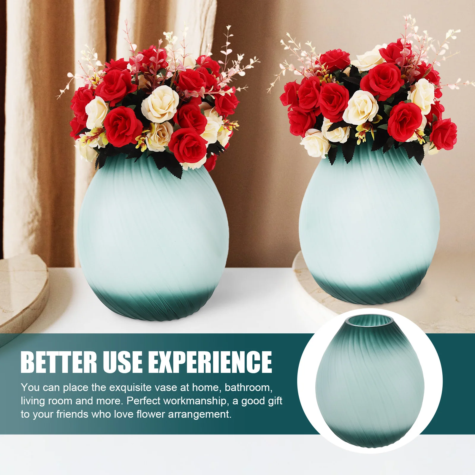 

Glass Vase Exquisite Flower Container Fine Workmanship European Style Home Vase Decor Perfect Gift for Friends